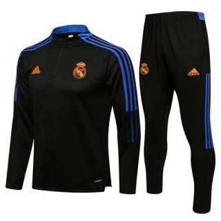 Sudadera De Training Real Madrid 2022 Negro Azul Sudadera De Training Real Madrid 2022 Negro Azul