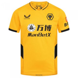 1ª Equipación Replica Camiseta Wolves 2021-2022 Amarillo 1ª Equipación Replica Camiseta Wolves 2021-2022 Amarillo