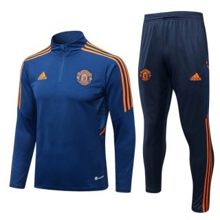 Sudadera De Training Manchester United 2022-2023 Azul Sudadera De Training Manchester United 2022-2023 Azul