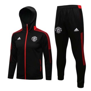 Chandal Con Capucha Manchester United 2022 Negro Rojo Chandal Con Capucha Manchester United 2022 Negro Rojo