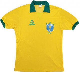 1ª Equipación Replica Camiseta Brasil Topper Retro 1988 Amarillo 1ª Equipación Replica Camiseta Brasil Topper Retro 1988 Amarillo