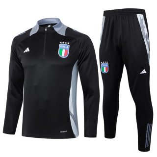 Sudadera De Training Italia 2024-2025 Negro Gris 3 Sudadera De Training Italia 2024-2025 Negro Gris 3
