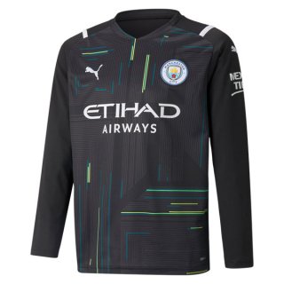Replica Camiseta Manchester City Portero ML 2021-2022 Negro Replica Camiseta Manchester City Portero ML 2021-2022 Negro