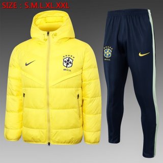 Abrigo Plumón Brasil Conjunto Completo 2024-2025 Amarillo Abrigo Plumón Brasil Conjunto Completo 2024-2025 Amarillo