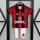 Camiseta AC Milan 1ª Equipación Niño Retro 1998-1999