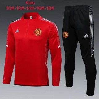 Niño Sudadera De Training Manchester United 2022 Rojo Negro Niño Sudadera De Training Manchester United 2022 Rojo Negro