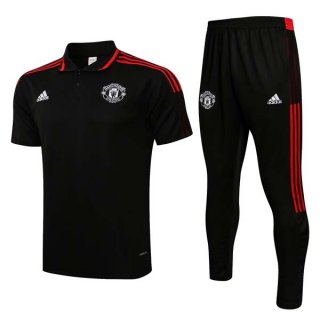 Polo Manchester United Conjunto Completo 2022 Negro Polo Manchester United Conjunto Completo 2022 Negro