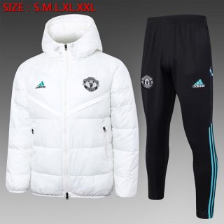 Abrigo Plumón Manchester United Conjunto Completo 2024-2025 Blanco Abrigo Plumón Manchester United Conjunto Completo 2024-2025 Blanco