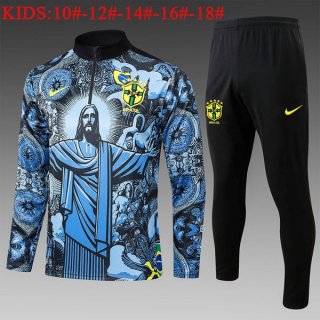 Ninos Sudadera De Training Brasil 2024-2025 Azul Ninos Sudadera De Training Brasil 2024-2025 Azul