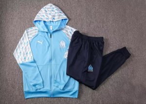 Chandal Con Capucha Marsella 2021-2022 Azul Blanco