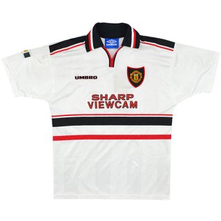 2ª Equipación Replica Camiseta Manchester United Retro 1998 1999 Blanco 2ª Equipación Replica Camiseta Manchester United Retro 1998 1999 Blanco