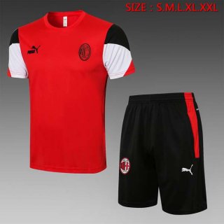 Camiseta Entrenamiento AC Milan Conjunto Completo 2022 Rojo Negro Camiseta Entrenamiento AC Milan Conjunto Completo 2022 Rojo Negro