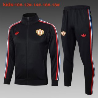 Niños Chandal Manchester United 2024-2025 Negro Rojo Niños Chandal Manchester United 2024-2025 Negro Rojo