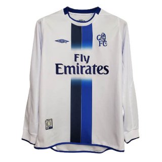 2ª Equipación Replica Camiseta Chelsea ML Retro 2003 2005 Blanco 2ª Equipación Replica Camiseta Chelsea ML Retro 2003 2005 Blanco