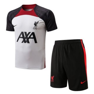 Camiseta Entrenamiento Liverpool Conjunto Completo 2022-2023 Blanco Gris Camiseta Entrenamiento Liverpool Conjunto Completo 2022-2023 Blanco Gris