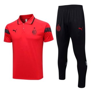 Polo AC Milan Conjunto Completo 2023-2024 Rojo Negro Polo AC Milan Conjunto Completo 2023-2024 Rojo Negro