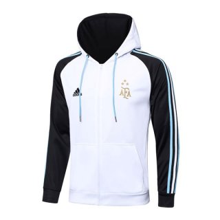 Top Chandal Con Capucha Argentina 2022-2023 Blanco Negro Top Chandal Con Capucha Argentina 2022-2023 Blanco Negro