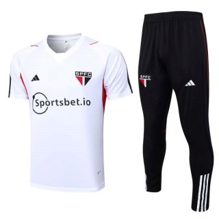 Camiseta Sao Paulo Conjunto Completo 2023-2024 Blanco Negro Camiseta Sao Paulo Conjunto Completo 2023-2024 Blanco Negro
