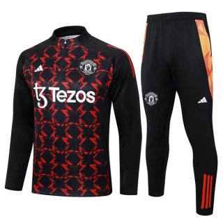 Sudadera De Training Manchester United 2024-2025 Rojo Negro 3 Sudadera De Training Manchester United 2024-2025 Rojo Negro 3