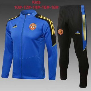 Niño Chandal Manchester United 2022 Azul Negro Niño Chandal Manchester United 2022 Azul Negro