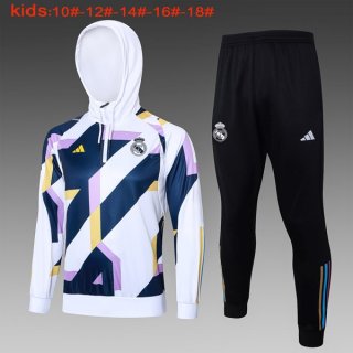 Ninos Chandal Con Capucha Real Madrid 2024-2025 Blanco Azul Ninos Chandal Con Capucha Real Madrid 2024-2025 Blanco Azul