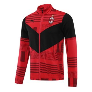 Chaqueta AC Milan 2022-2023 Rojo Negro Chaqueta AC Milan 2022-2023 Rojo Negro