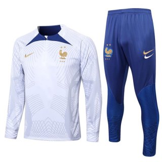 Sudadera De Training Francia 2022-2023 Blanco Azul Sudadera De Training Francia 2022-2023 Blanco Azul
