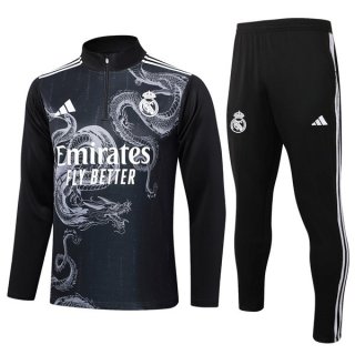 Sudadera De Training Real Madrid 2024-2025 Negro Gris Sudadera De Training Real Madrid 2024-2025 Negro Gris