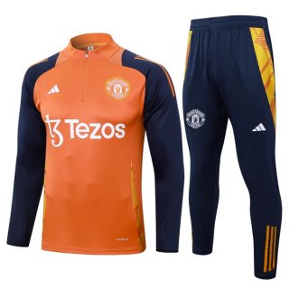 Sudadera De Training Manchester United 2024-2025 Naranja Azul 3 Sudadera De Training Manchester United 2024-2025 Naranja Azul 3