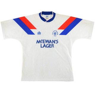 2ª Equipación Replica Camiseta Rangers Retro 1990 1992 Blanco 2ª Equipación Replica Camiseta Rangers Retro 1990 1992 Blanco