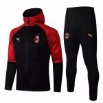 Chandal Con Capucha AC Milan 2021-2022 Rojo Negro Chandal Con Capucha AC Milan 2021-2022 Rojo Negro