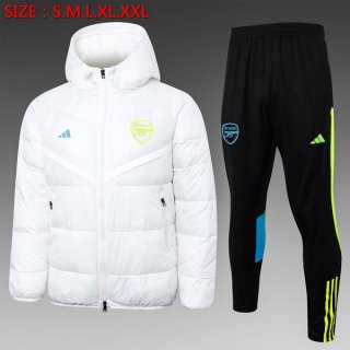 Abrigo Plumón Arsenal Conjunto Completo 2024-2025 Blanco Abrigo Plumón Arsenal Conjunto Completo 2024-2025 Blanco
