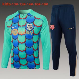 Niños Sudadera De Training Barcelona 2024-2025 Verde Azul 3 Niños Sudadera De Training Barcelona 2024-2025 Verde Azul 3