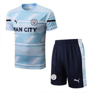 Camiseta Entrenamiento Manchester City Conjunto Completo 2022-2023 Azul Blanco Camiseta Entrenamiento Manchester City Conjunto Completo 2022-2023 Azul Blanco