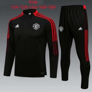 Niño Sudadera De Training Manchester United 2022 Negro Rojo Niño Sudadera De Training Manchester United 2022 Negro Rojo