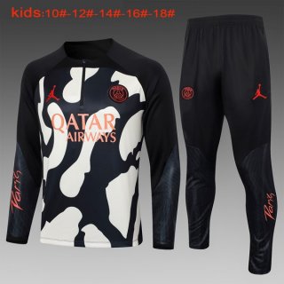 Ninos Sudadera De Training PSG 2024-2025 Negro Blanco Ninos Sudadera De Training PSG 2024-2025 Negro Blanco
