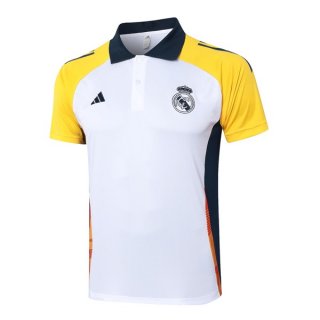Polo Real Madrid 2024-2025 Blanco Amarillo 2 Polo Real Madrid 2024-2025 Blanco Amarillo 2