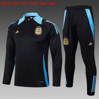 Niños Sudadera De Training Argentina 2024-2025 Negro Azul 3 Niños Sudadera De Training Argentina 2024-2025 Negro Azul 3