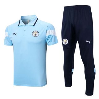 Polo Manchester City Conjunto Completo 2023-2024 Azul Polo Manchester City Conjunto Completo 2023-2024 Azul
