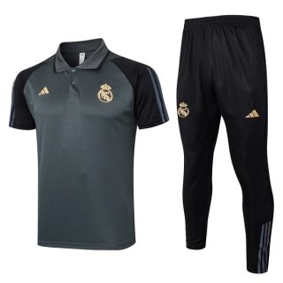 Polo Real Madrid Conjunto Completo 2024-2025 Gris Polo Real Madrid Conjunto Completo 2024-2025 Gris