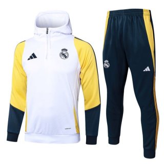 Sudadera Con Capucha Real Madrid 2024-2025 Blanco Amarillo 2 Sudadera Con Capucha Real Madrid 2024-2025 Blanco Amarillo 2