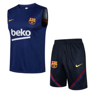 Camiseta Barcelona Sin Mangas Conjunto Completo 2022 Azul Negro Camiseta Barcelona Sin Mangas Conjunto Completo 2022 Azul Negro