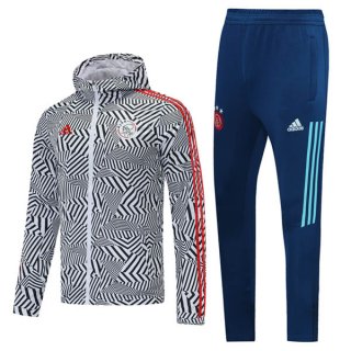 Rompevientos Ajax Conjunto Completo 2021-2022 Blanco Azul Rompevientos Ajax Conjunto Completo 2021-2022 Blanco Azul