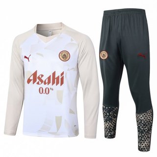 Sudadera De Training Manchester City 2024-2025 Blanco Amarillo Sudadera De Training Manchester City 2024-2025 Blanco Amarillo