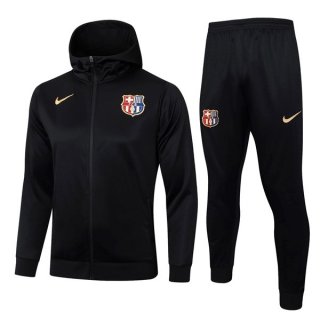 Chandal Con Capucha Barcelona 2024-2025 Negro 3 Chandal Con Capucha Barcelona 2024-2025 Negro 3