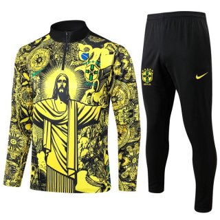 Sudadera De Training Brasil 2024-2025 Amarillo Negro Sudadera De Training Brasil 2024-2025 Amarillo Negro