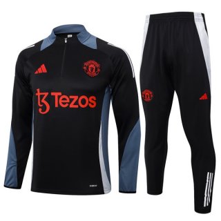 Sudadera De Training Manchester United 2024-2025 Negro Gris 3 Sudadera De Training Manchester United 2024-2025 Negro Gris 3