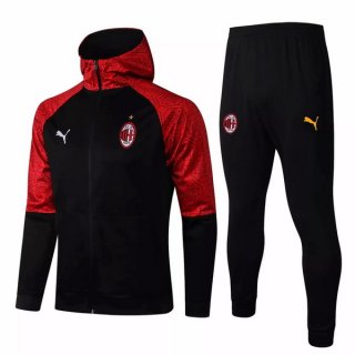 Chandal Con Capucha AC Milan 2021-2022 Rojo Negro Chandal Con Capucha AC Milan 2021-2022 Rojo Negro