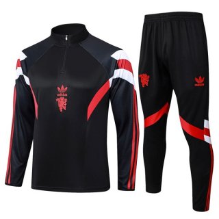 Sudadera De Training Manchester United 2024-2025 Negro Rojo Sudadera De Training Manchester United 2024-2025 Negro Rojo