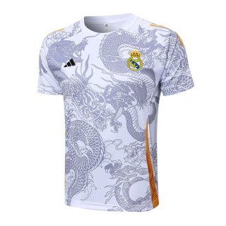 Camiseta Entrenamiento Real Madrid 2024-2025 Blanco Gris 2 Camiseta Entrenamiento Real Madrid 2024-2025 Blanco Gris 2